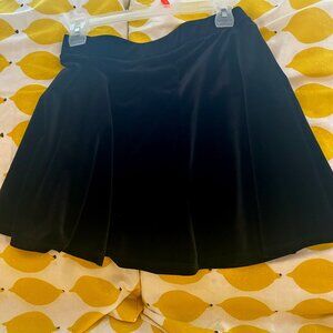 A short black swing skirt